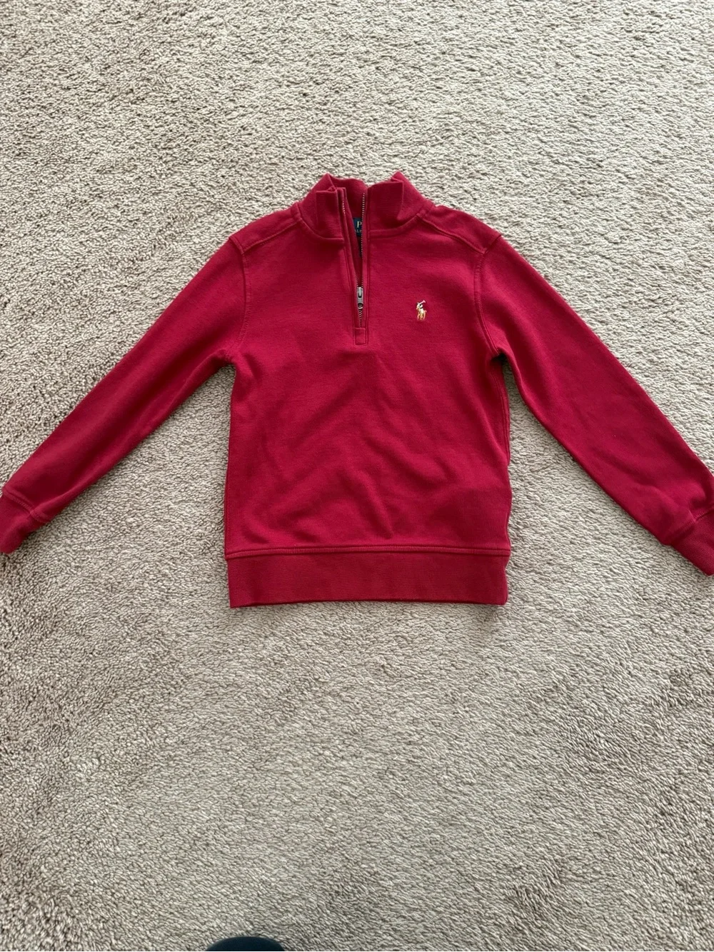 Polo Ralph Lauren Red Quarter-Zip Sweatshirt